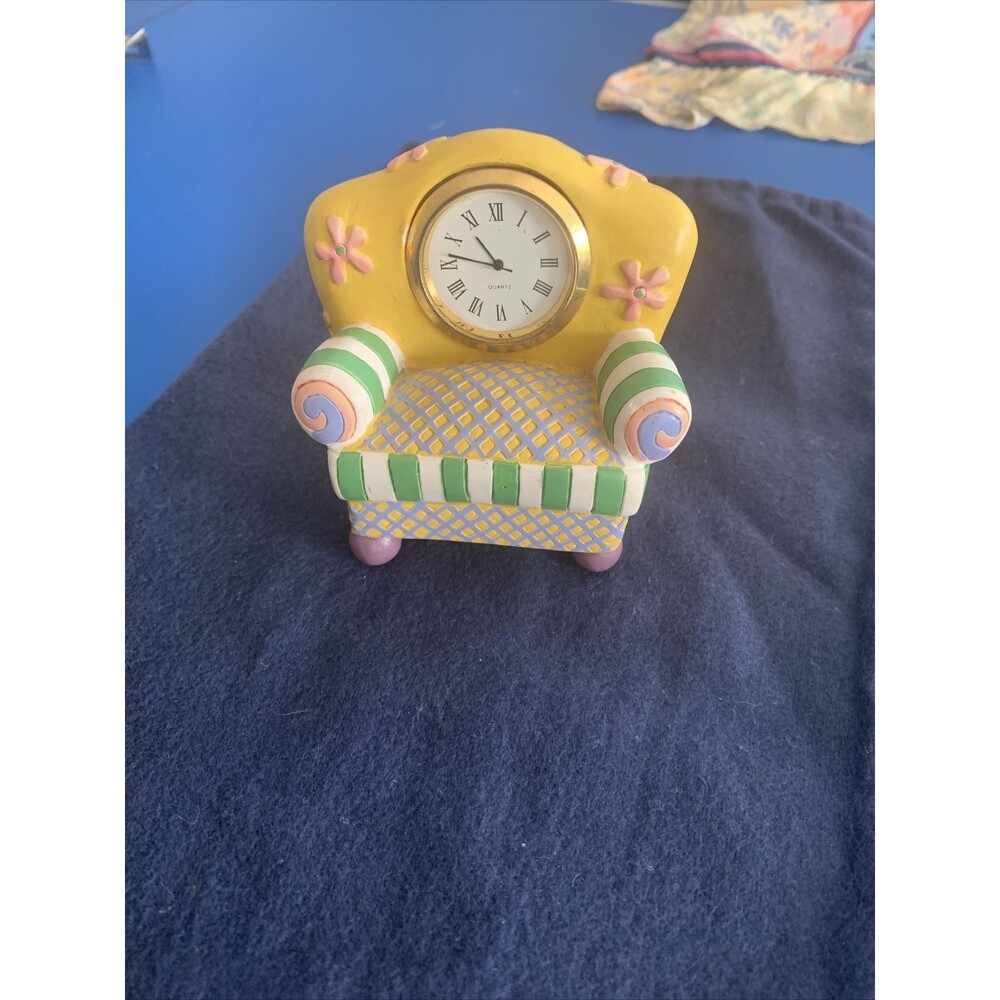 twos company Vintage Sofa Clock ⏰ /desk Clock RARE